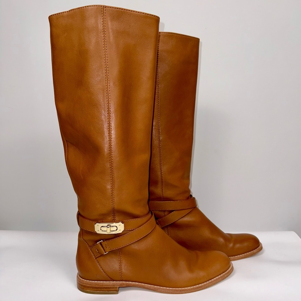 Coach Boots | Women’s Sz 7.5 Christine Knee High Leather Riding Shoes - WITH BOX